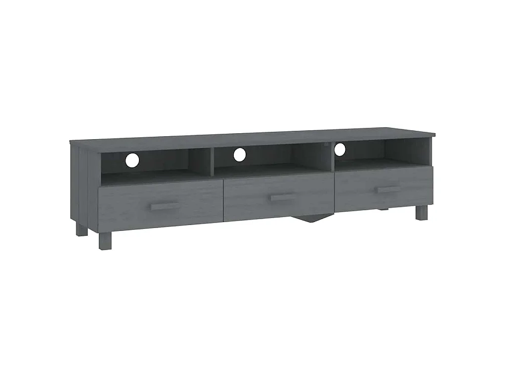 Meuble TV HAMAR Gris foncé 158x40x40 cm Bois massif de pin