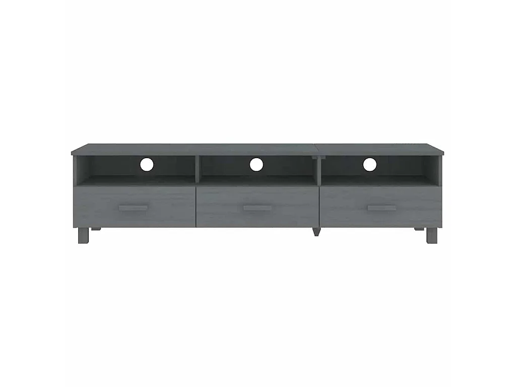 Meuble TV HAMAR Gris foncé 158x40x40 cm Bois massif de pin