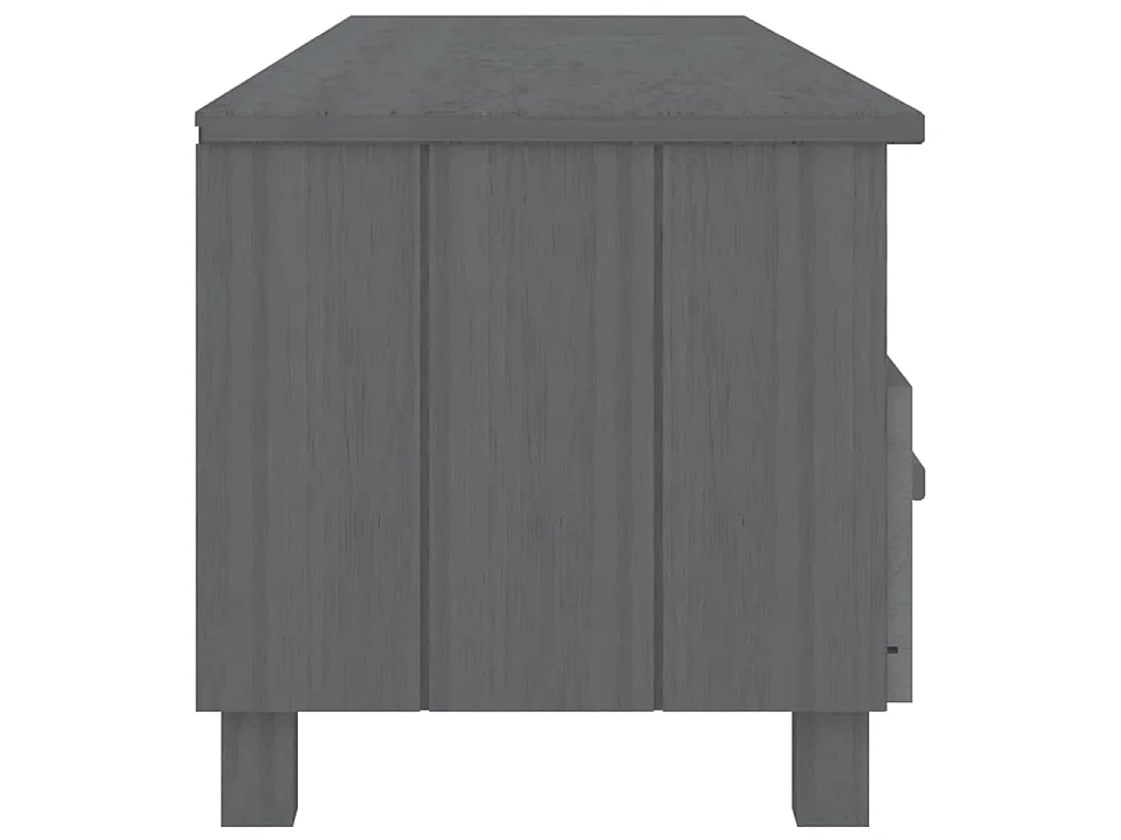 Meuble TV HAMAR Gris foncé 158x40x40 cm Bois massif de pin