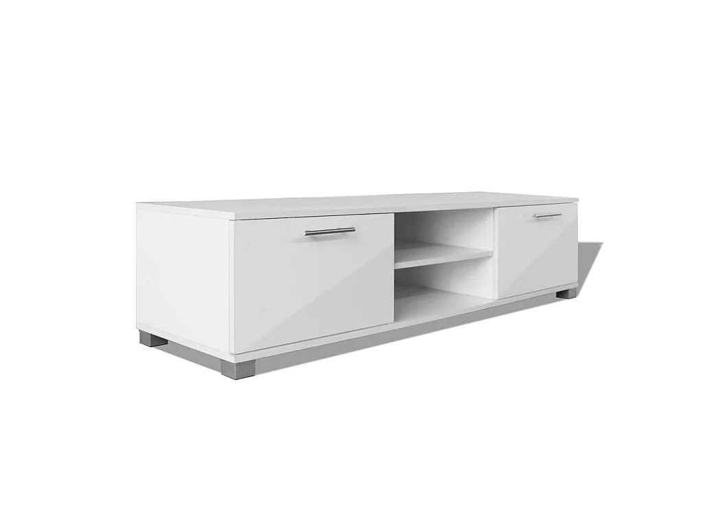 Meuble TV Blanc brillant 120x40,5x35 cm