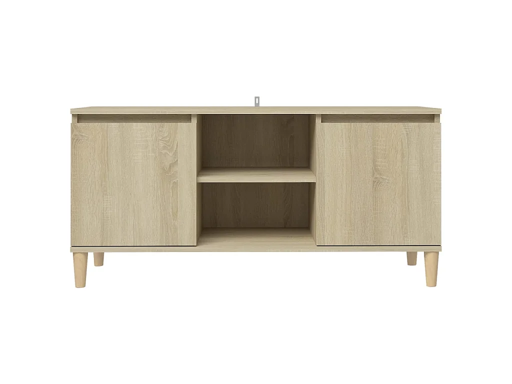 Meuble TV avec pieds en bois massif Chêne sonoma 103,5x35x50 cm
