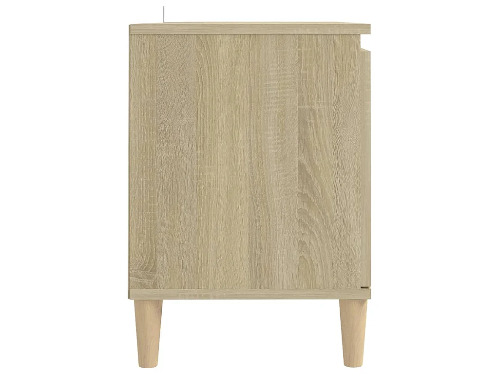 Meuble TV avec pieds en bois massif Chêne sonoma 103,5x35x50 cm