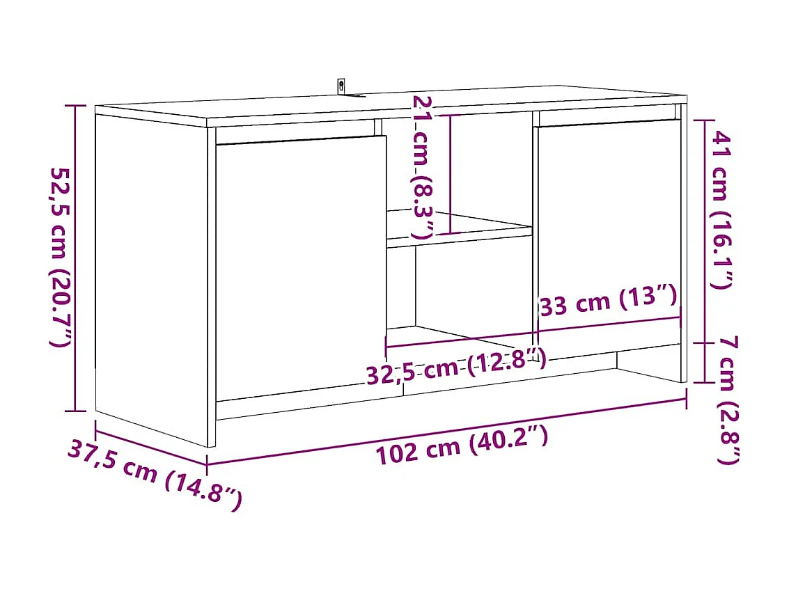 TV-Schrank Altholz-Optik 102x37,5x52,5 cm Holzwerkstoff