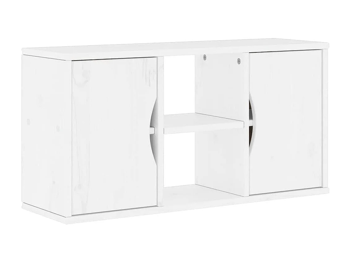 TV-Schrank ODDA Weiß 79x24x40 cm Massivholz Kiefer