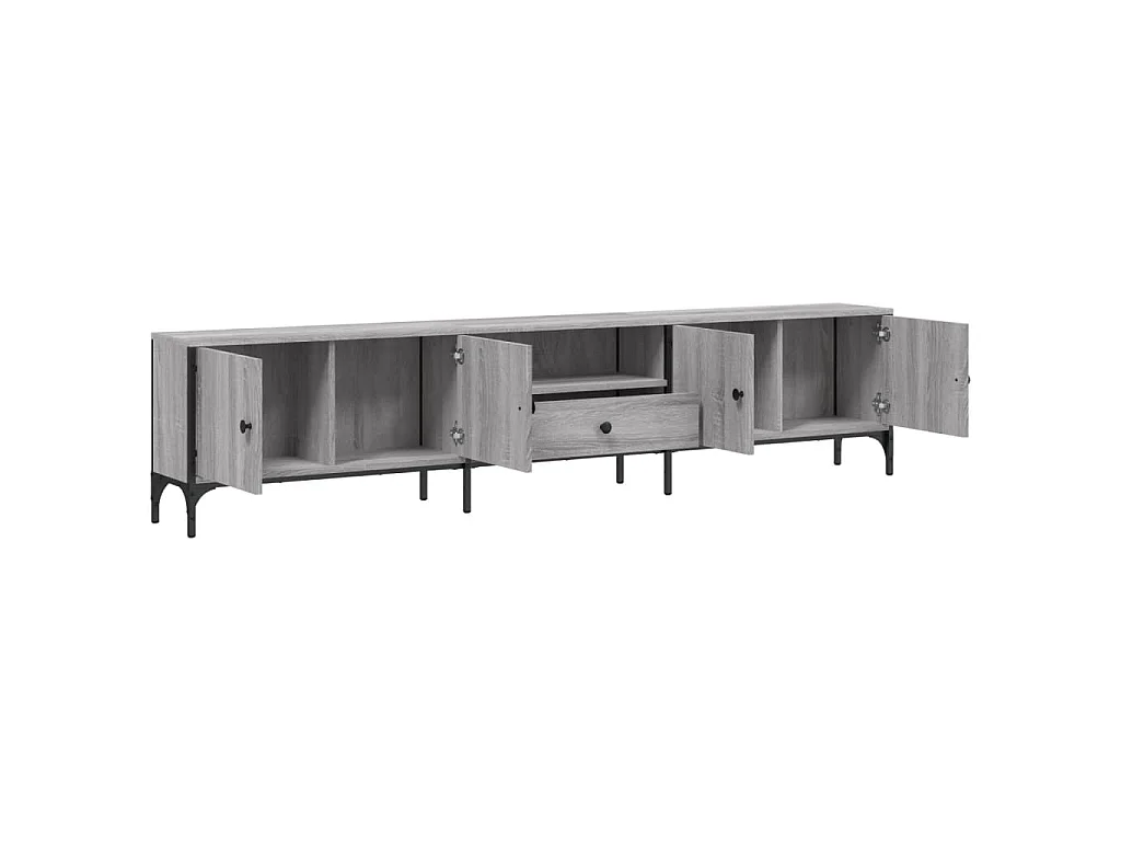 Mobile TV Cassetto Grigio Sonoma 200x25x44 cm Legno Multistrato