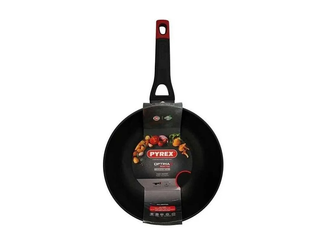 Wok - PYREX - 1455021 - En aluminium forgé - Antiadhésif - 28 cm - Sans PFAS