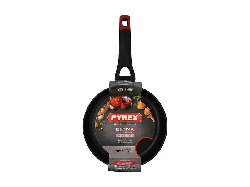 Sartén Óptima+ Pyrex aluminio forjado negro/rojo Ø24 cm