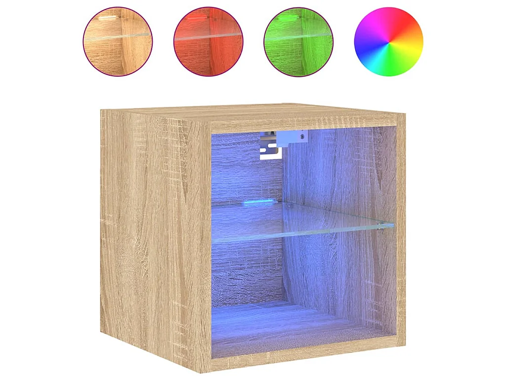 TV-Wandschränke mit LED-Leuchten 2 Stk. Sonoma-Eiche