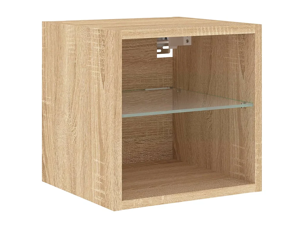 TV-Wandschränke mit LED-Leuchten 2 Stk. Sonoma-Eiche