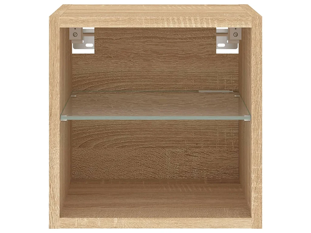 TV-Wandschränke mit LED-Leuchten 2 Stk. Sonoma-Eiche