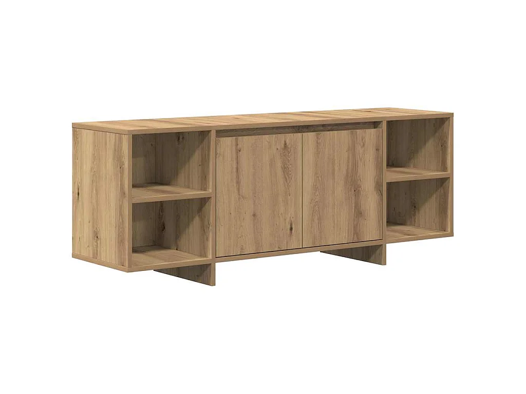 Tv-meubel 130x35x50 cm bewerkt hout artisanaal eikenkleur