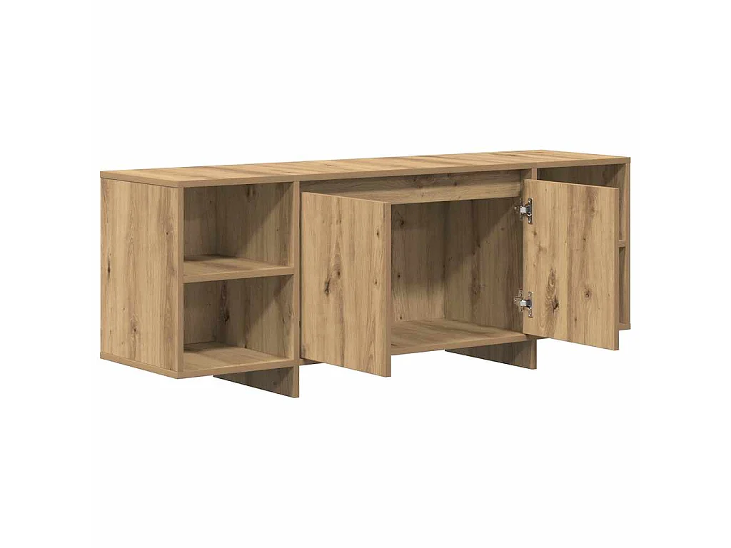 Tv-meubel 130x35x50 cm bewerkt hout artisanaal eikenkleur