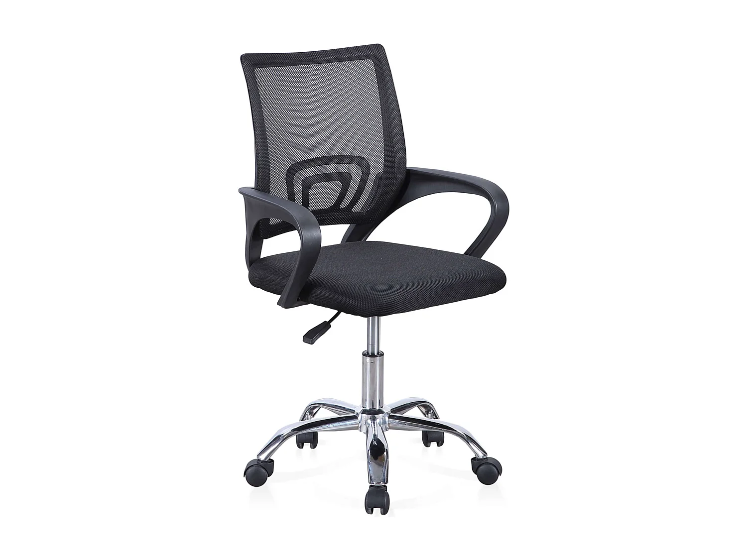 Silla Estudio Oficina Vita Negro Reposabrazos Ruedas Regulable 60x102x60 cm