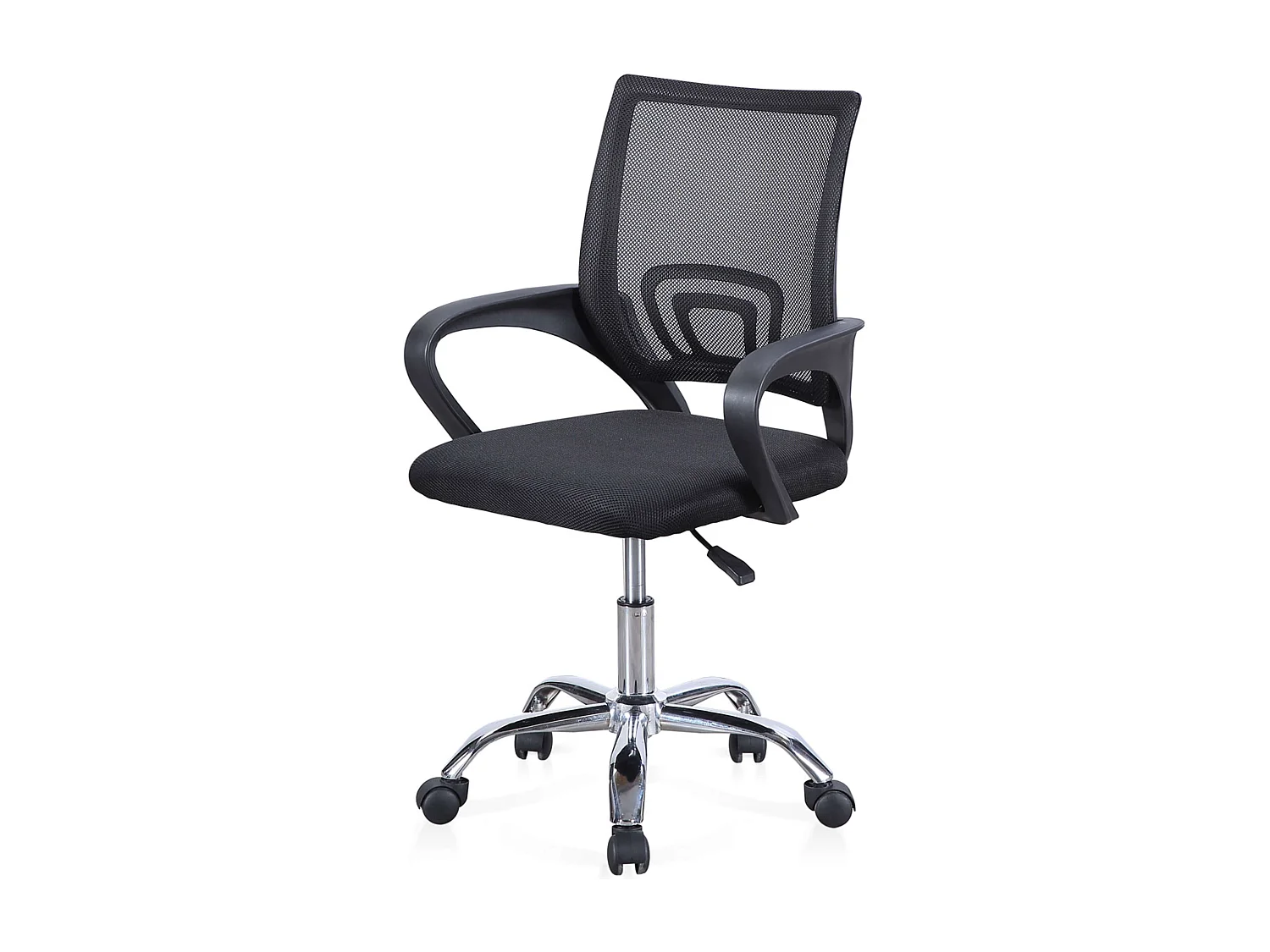 Silla Estudio Oficina Vita Negro Reposabrazos Ruedas Regulable 60x102x60 cm