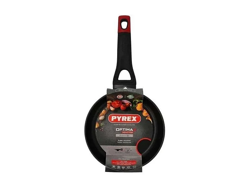Sartén Óptima+ Pyrex aluminio forjado negro/rojo Ø20 cm