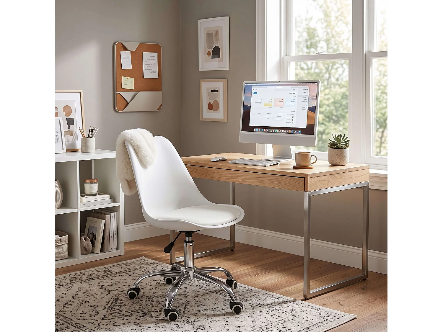 Chaise d'étude Lina blanche Modern Office
