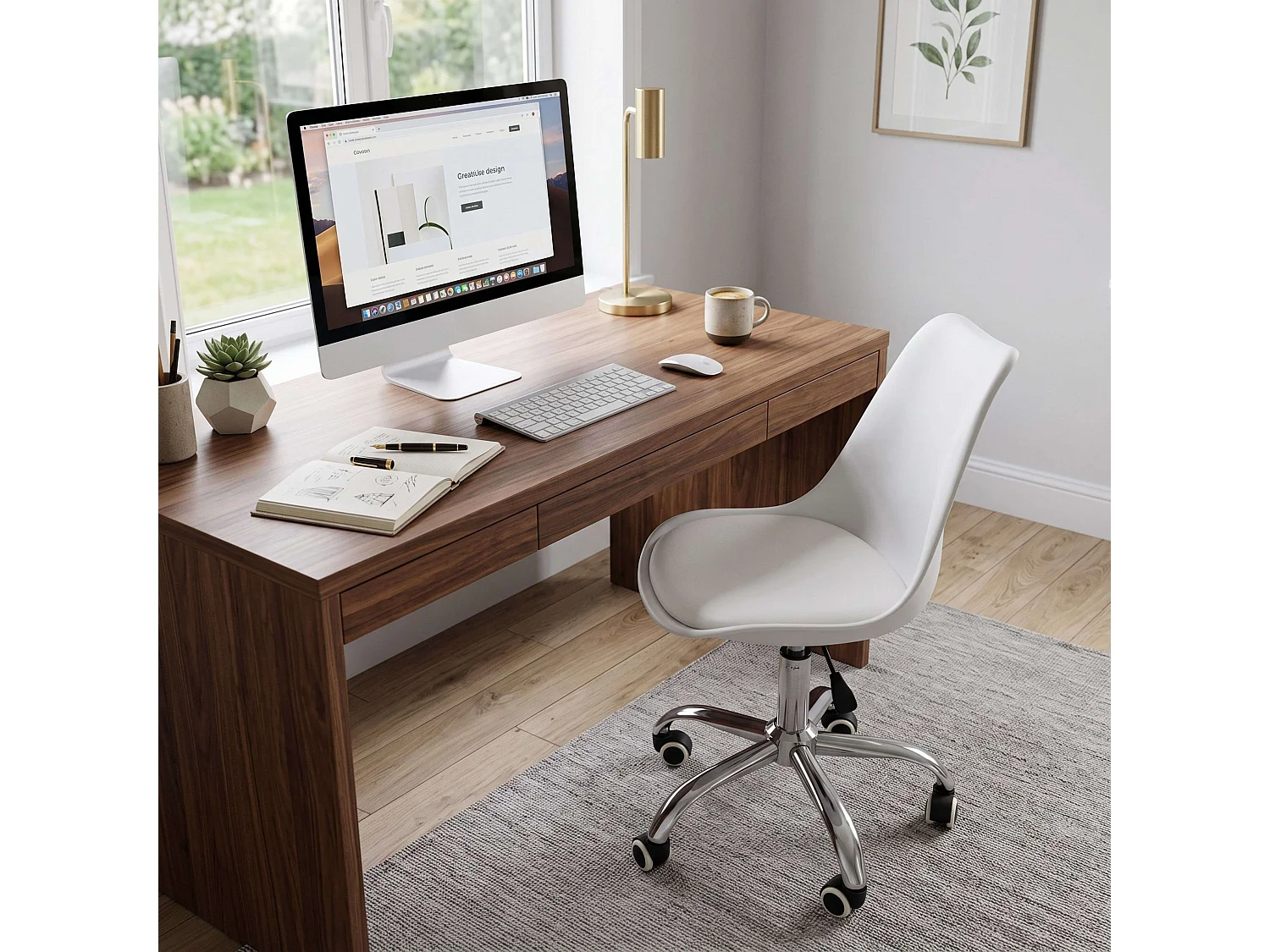 Chaise d'étude Lina blanche Modern Office