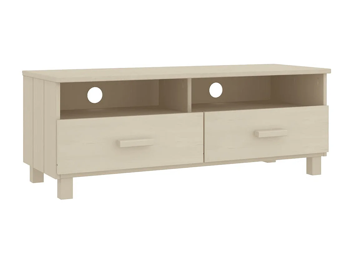 Meuble TV HAMAR Marron miel 106x40x40 cm Bois massif de pin