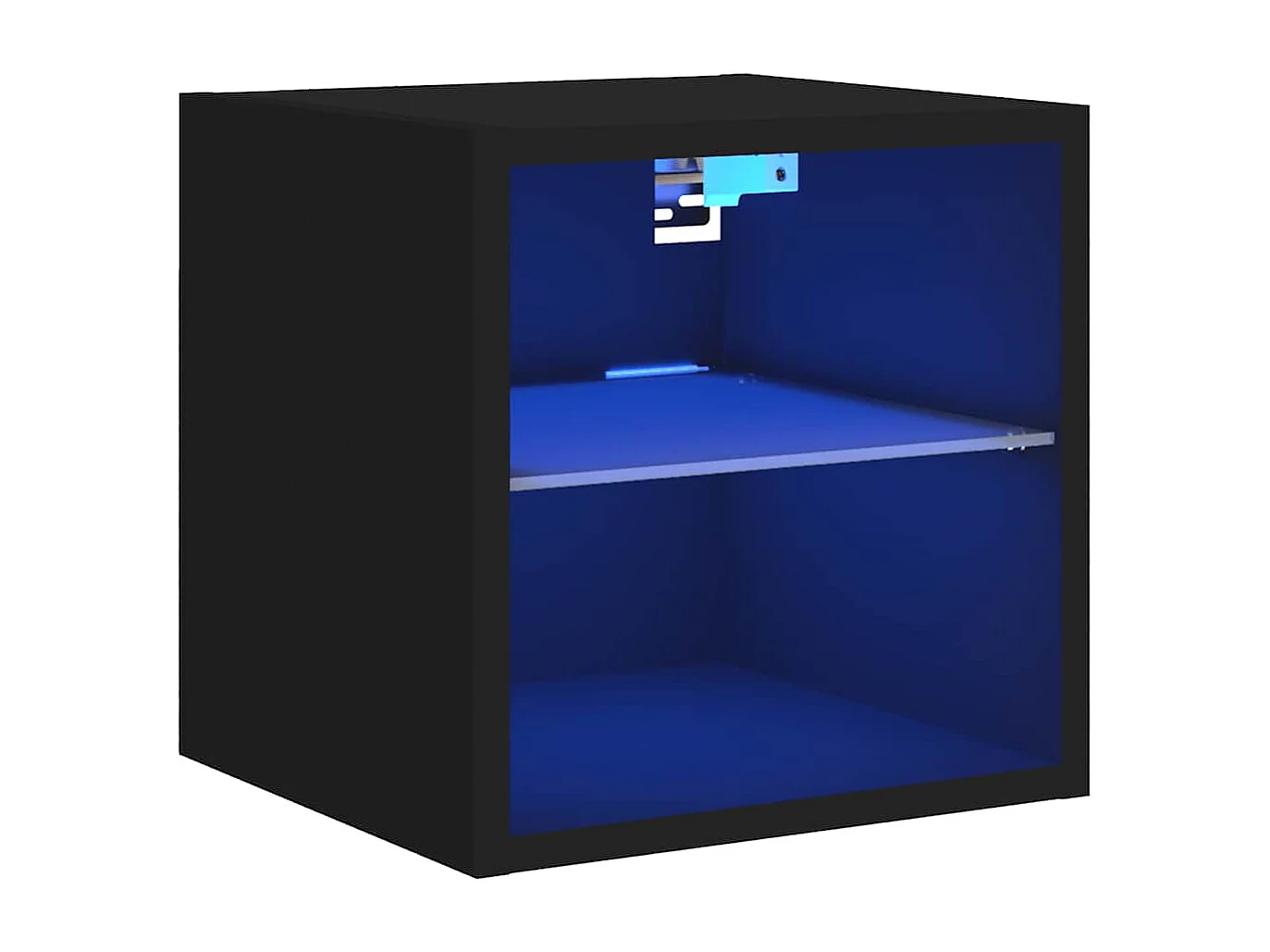 Meuble TV mural avec lumières LED noir 30x28,5x30 cm