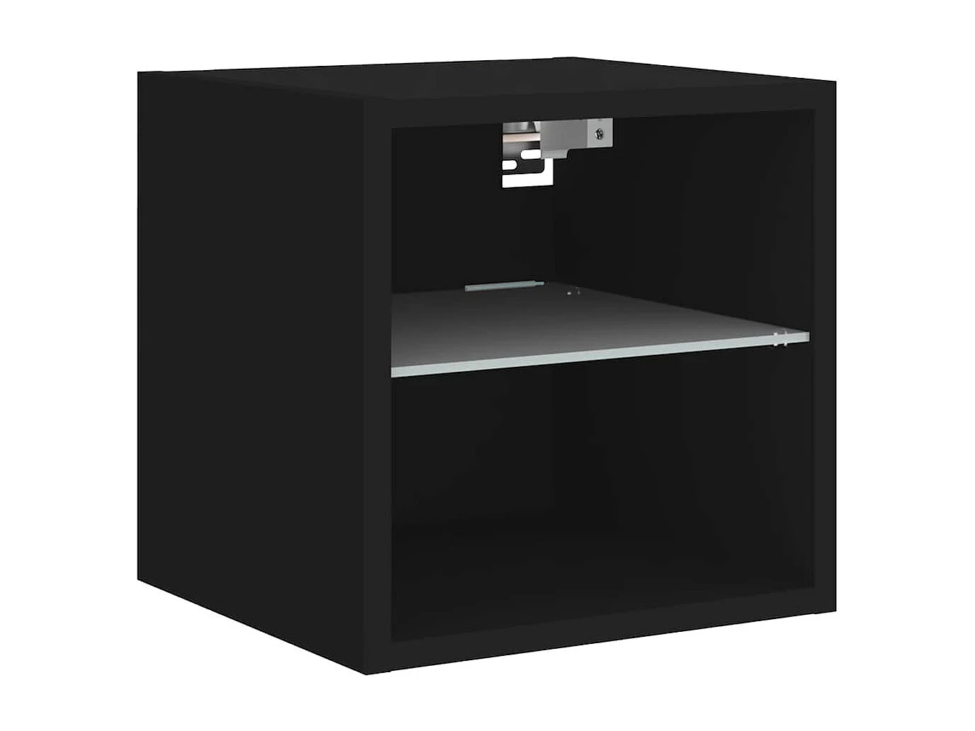 Meuble TV mural avec lumières LED noir 30x28,5x30 cm