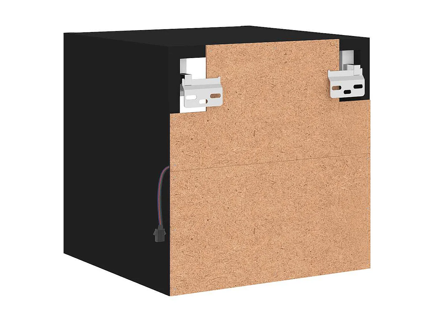 Meuble TV mural avec lumières LED noir 30x28,5x30 cm