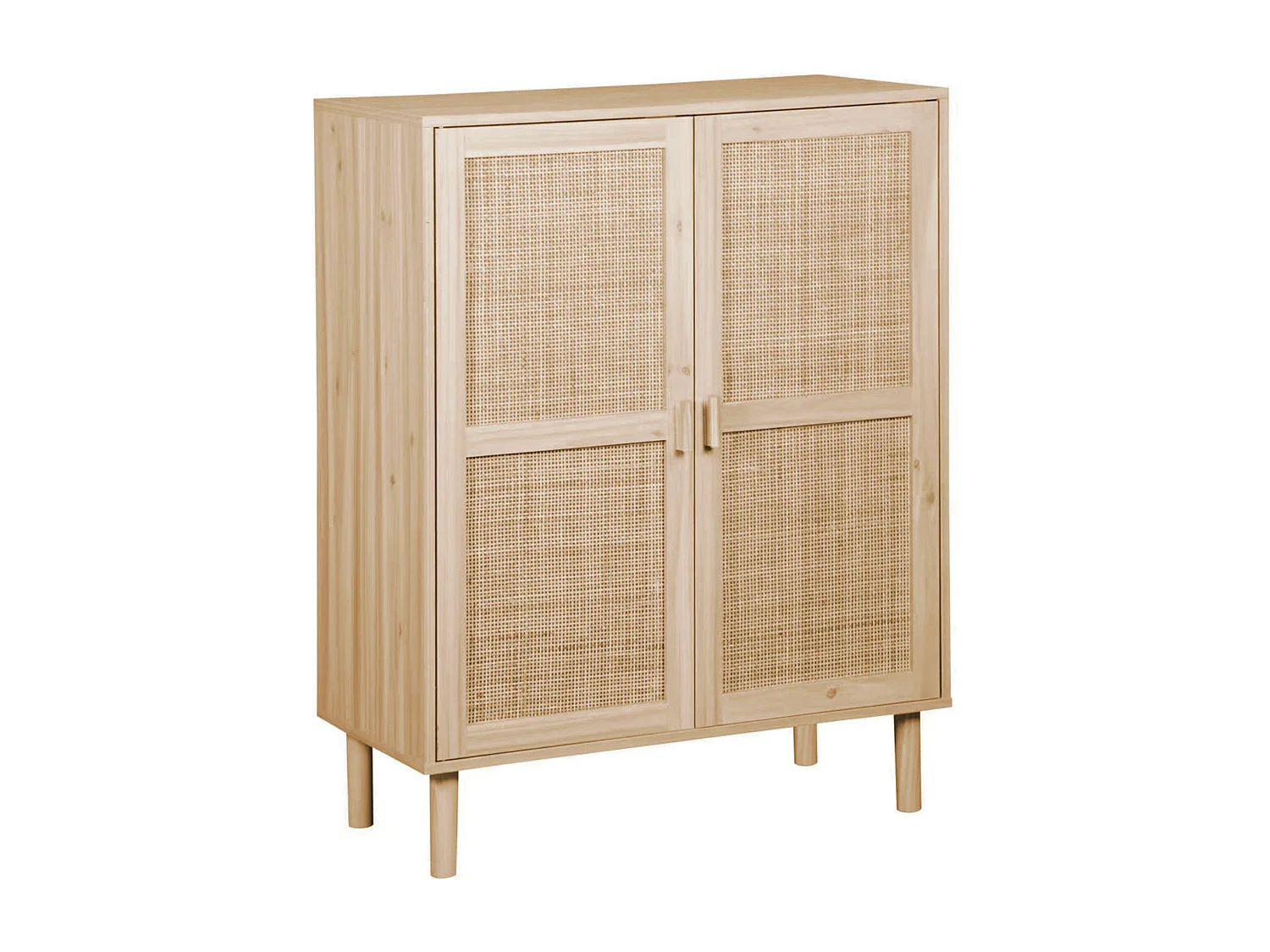 Mueble Auxiliar Décor Pino/Ratán 80x100x40 cm
