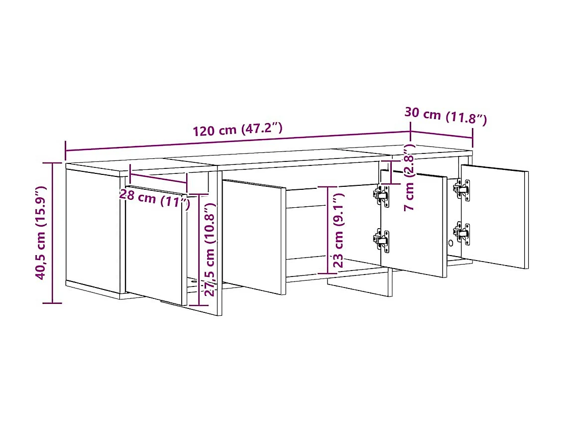 TV-Schrank Artisan-Eiche 120x30x40,5 cm Holzwerkstoff