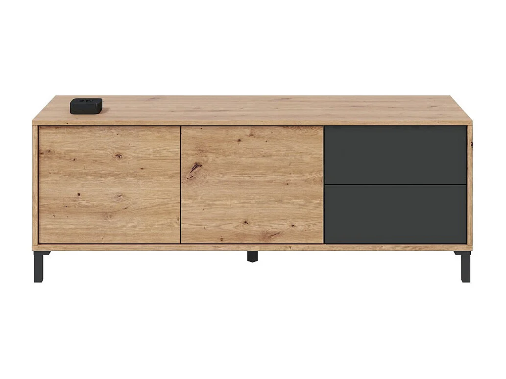 Mueble TV 130 cm Brooklyn Roble Nodi Gris Antracita Industrial