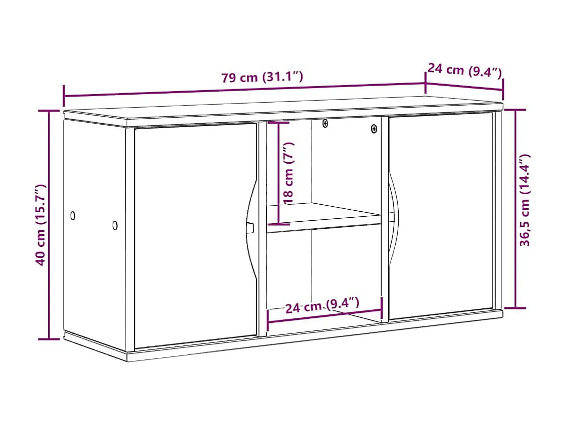 Armário para TV ODDA 79x24x40 cm Madeira maciça de pinho