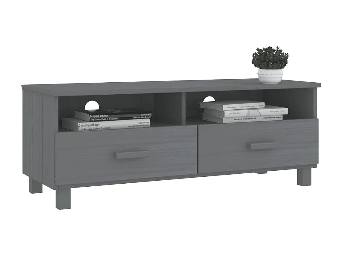 Mobile TV HAMAR Grigio Scuro 106x40x40 cm in Legno di Pino
