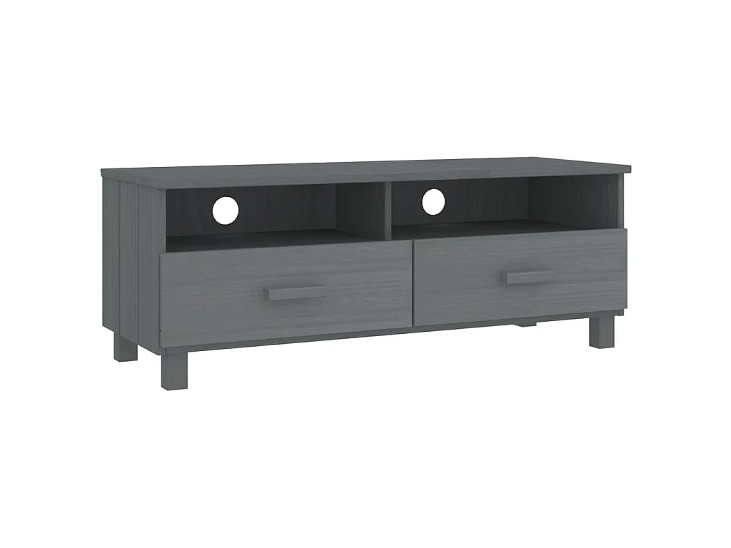 TV-Schrank HAMAR Dunkelgrau 106x40x40 cm Massivholz Kiefer