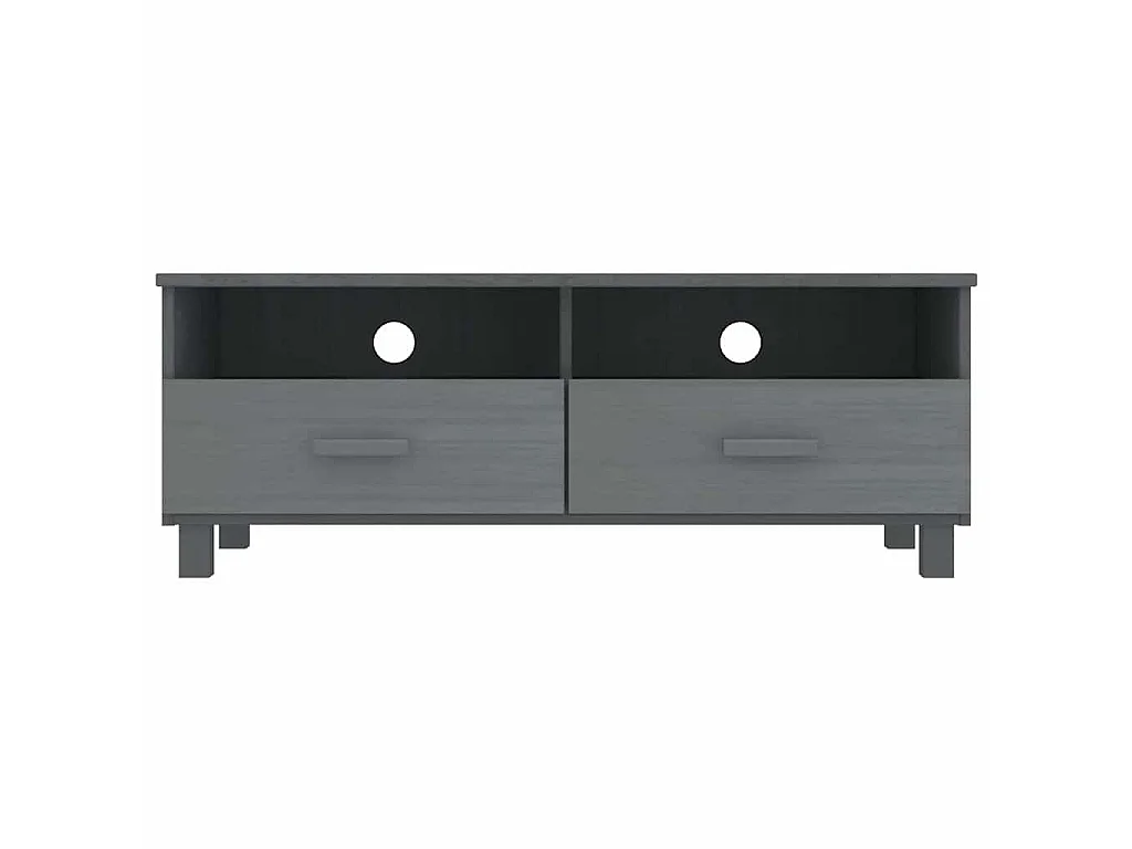 Meuble TV HAMAR Gris foncé 106x40x40 cm Bois massif de pin
