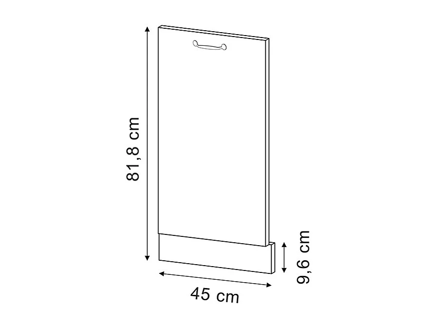 Pannello frontale della lavastoviglie rosso 45x1.6x81.8 r-line