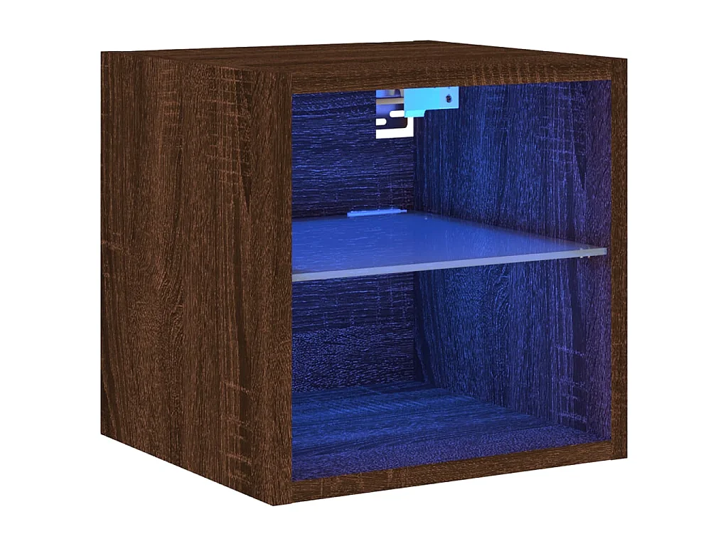 Tv-wandmeubel met LED-verlichting 30x28,5x30 cm bruineikenkleur