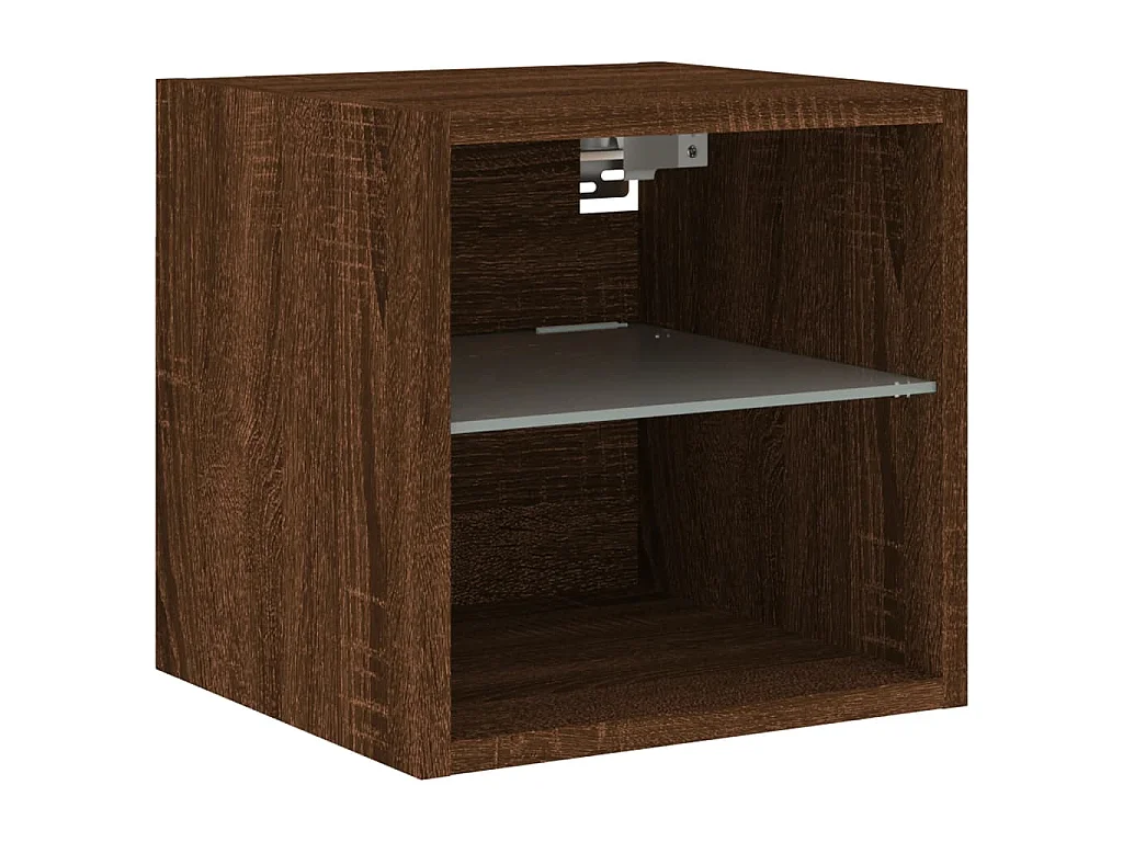 Tv-wandmeubel met LED-verlichting 30x28,5x30 cm bruineikenkleur