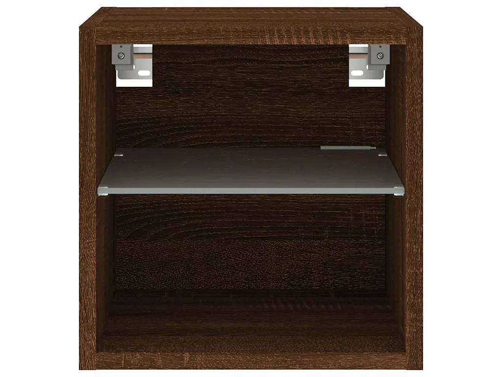 Tv-wandmeubel met LED-verlichting 30x28,5x30 cm bruineikenkleur