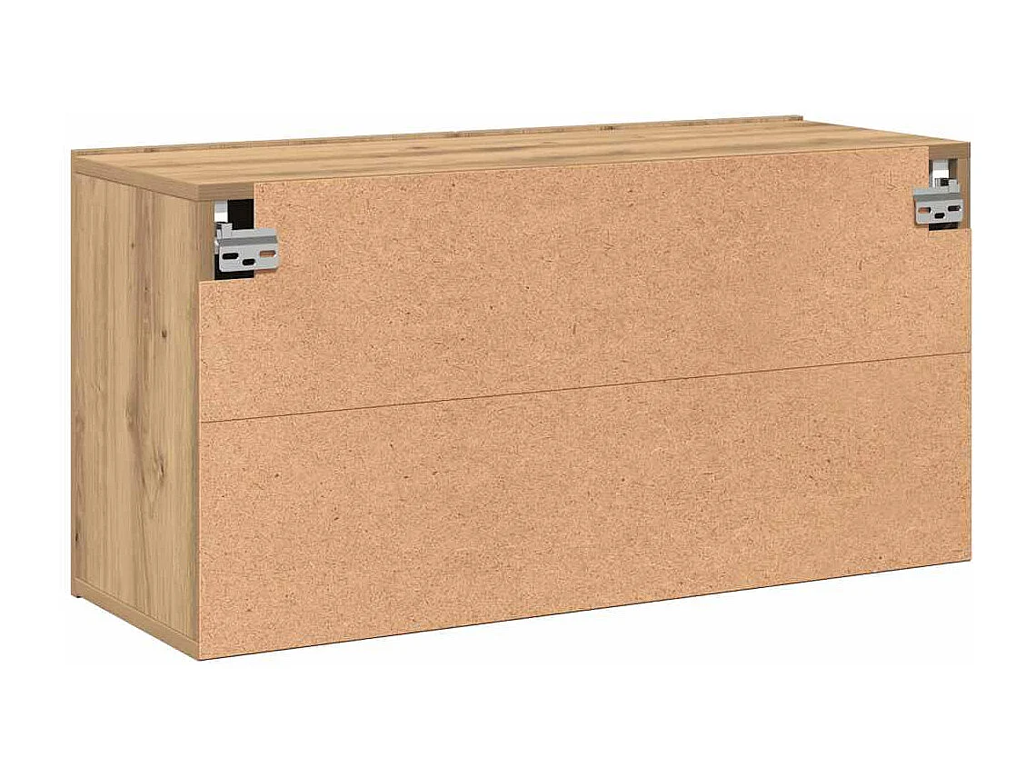 Meuble TV mural chêne artisanal 80x30x41 cm