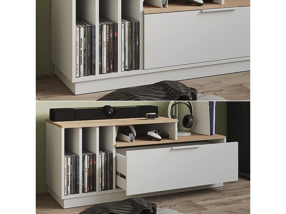 Buffet bas blanc/sonoma 120x40x49.9 betti