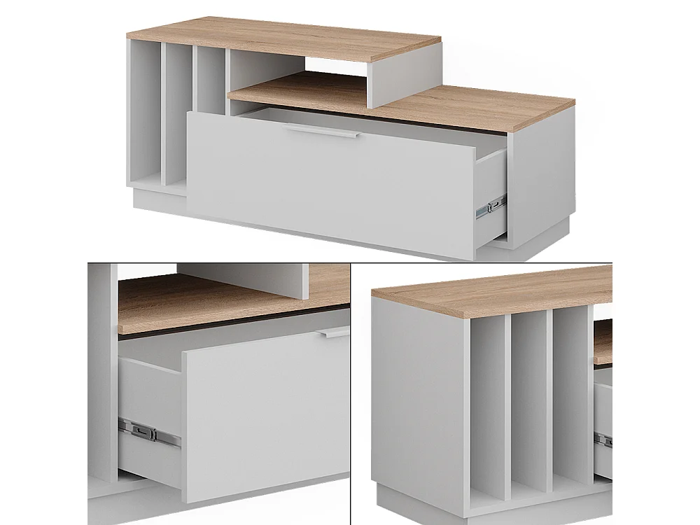 Buffet bas blanc/sonoma 120x40x49.9 betti