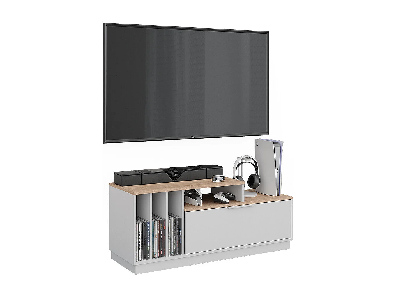 Buffet bas blanc/sonoma 120x40x49.9 betti