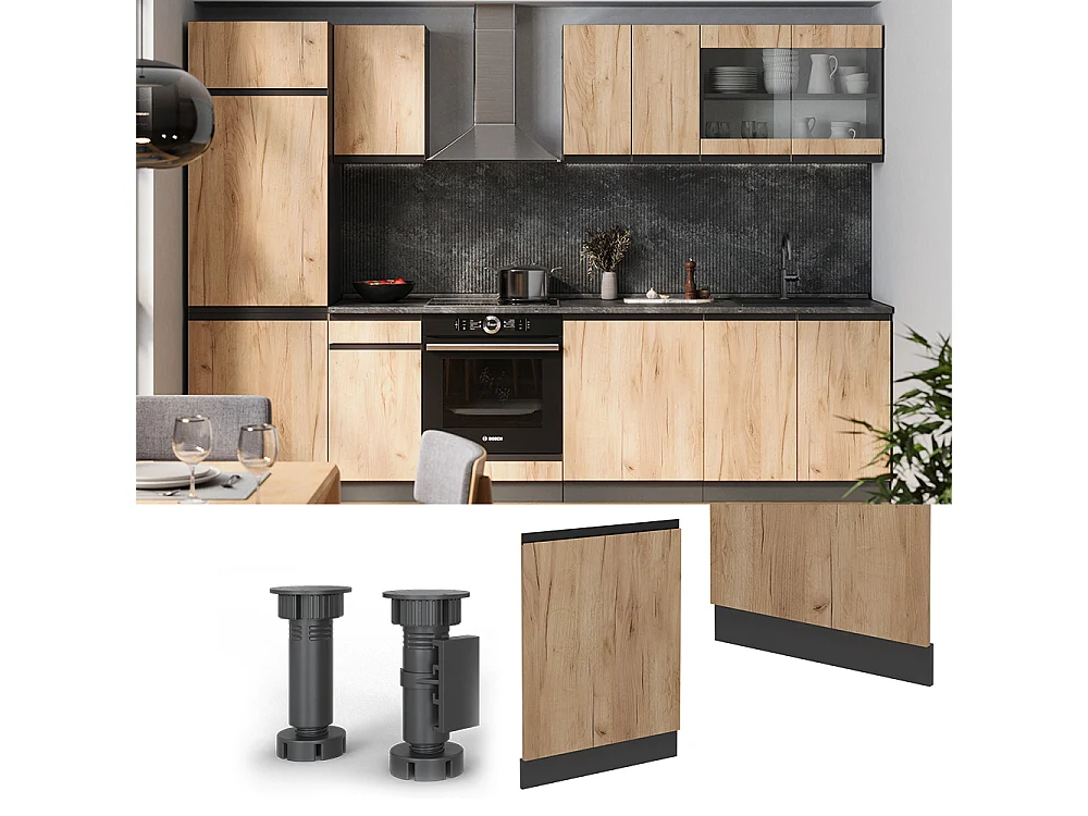 Geschirrspülblende goldkraft eiche 60x1.6x81.8 r-line