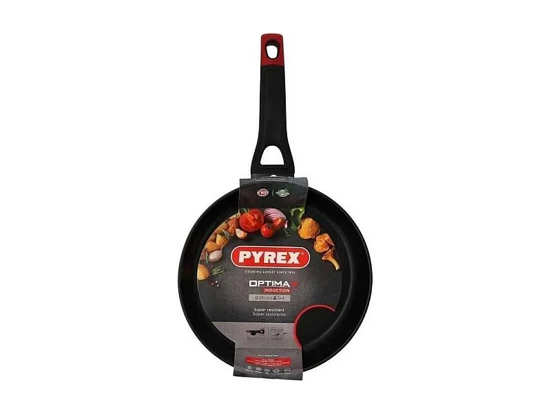Sartén Óptima+ Pyrex aluminio forjado negro/rojo Ø26 cm