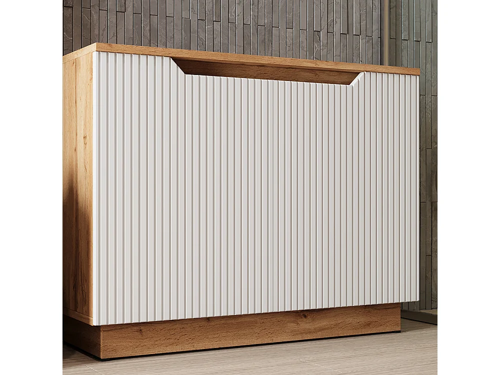 Mobile sottolavabo per bagno rovere/bianco a strisce 79.6x32x62.1 lotta