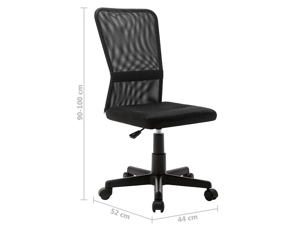 Silla de oficina de tela de malla negra 44x52x100 cm