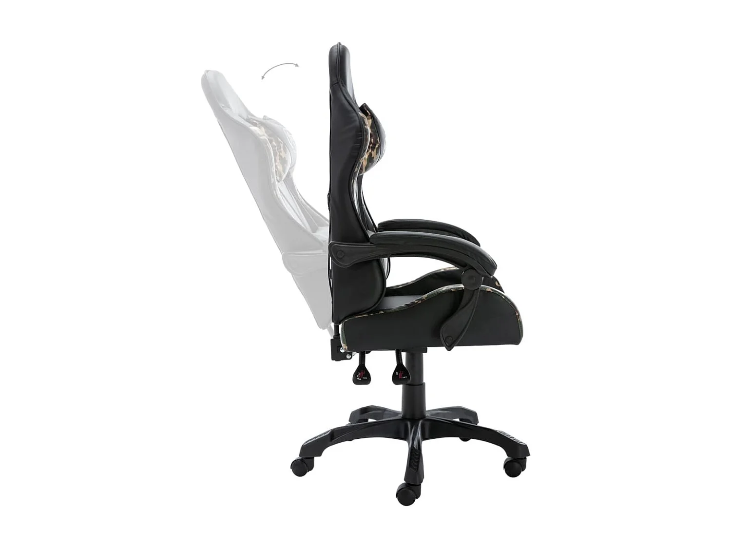 Gaming-Stuhl Schwarz und Tarnmuster Kunstleder