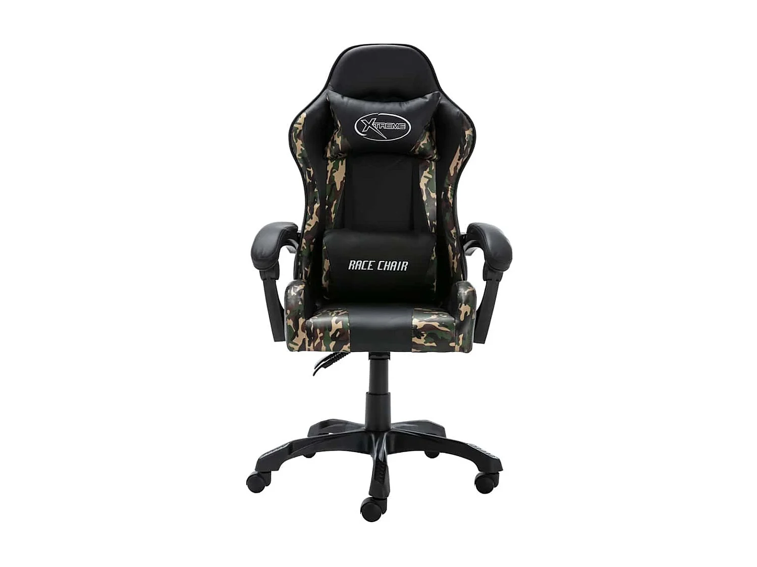 Racestoel kunstleer zwart en camouflage