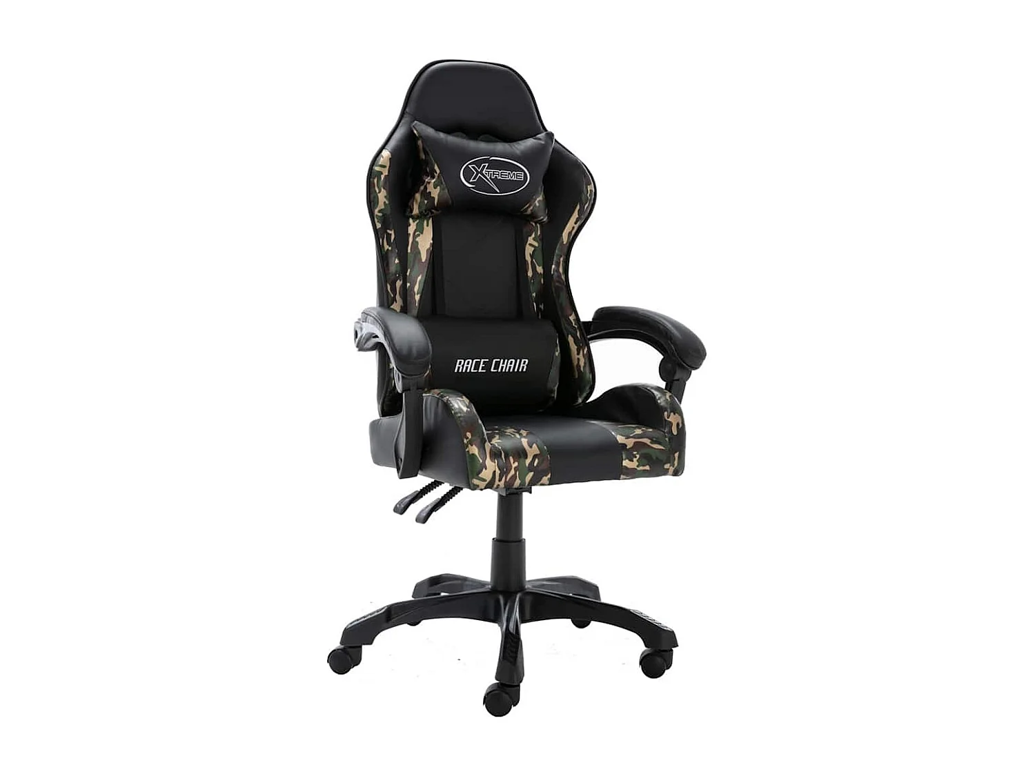 Fauteuil de jeux vidéo Noir et camouflage Similicuir