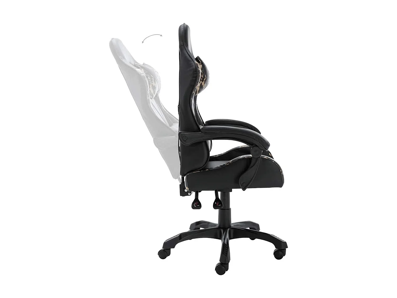 Fauteuil de jeux vidéo Noir et camouflage Similicuir