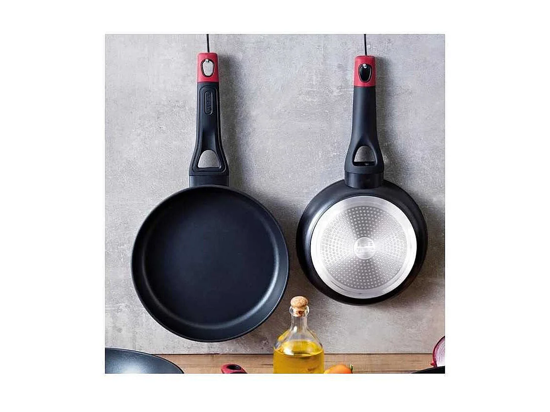 Sartén Óptima+ Pyrex aluminio forjado negro/rojo Ø22 cm