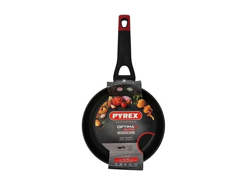 Sartén Óptima+ Pyrex aluminio forjado negro/rojo Ø22 cm
